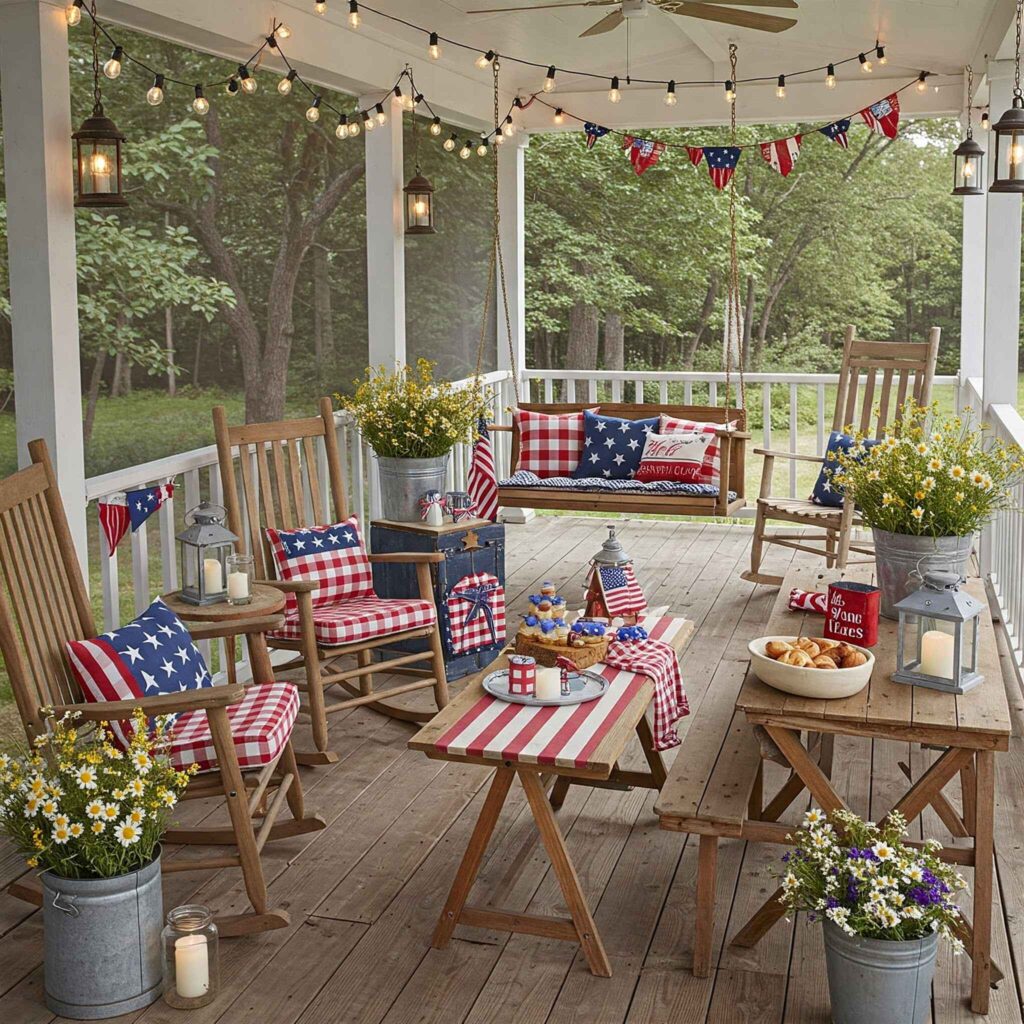 Patriotic Americana Porch Setup Patriotic Americana Porch Setup