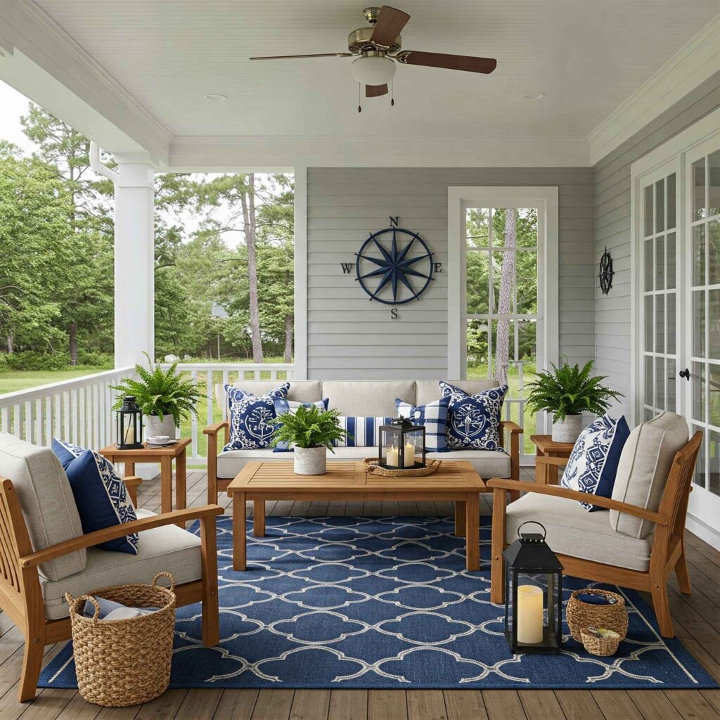 Nautical-Inspired Porch with Coastal Comfort Nautical-Inspired Porch with Coastal Comfort