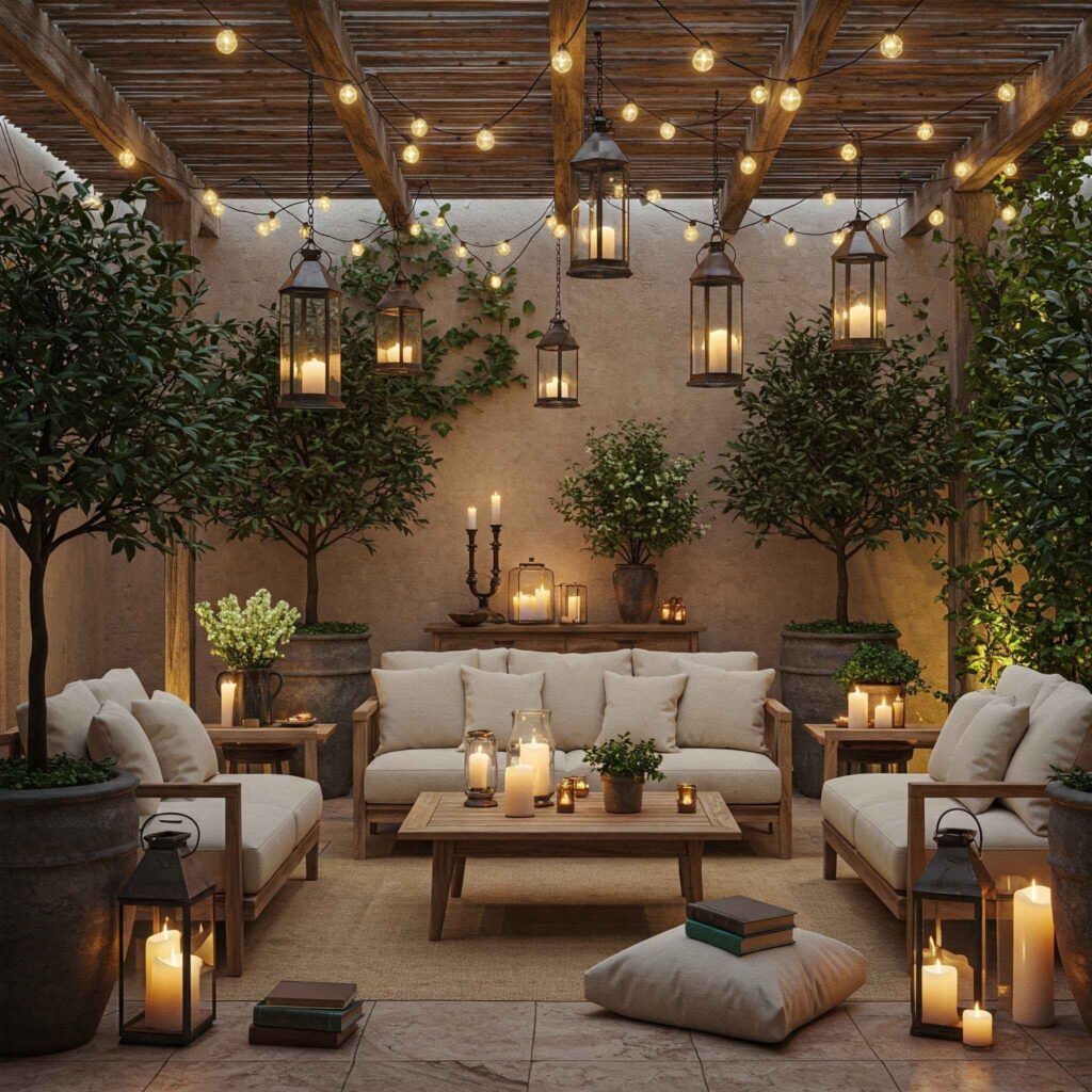 Mediterranean Candlelit Courtyard Mediterranean Candlelit Courtyard