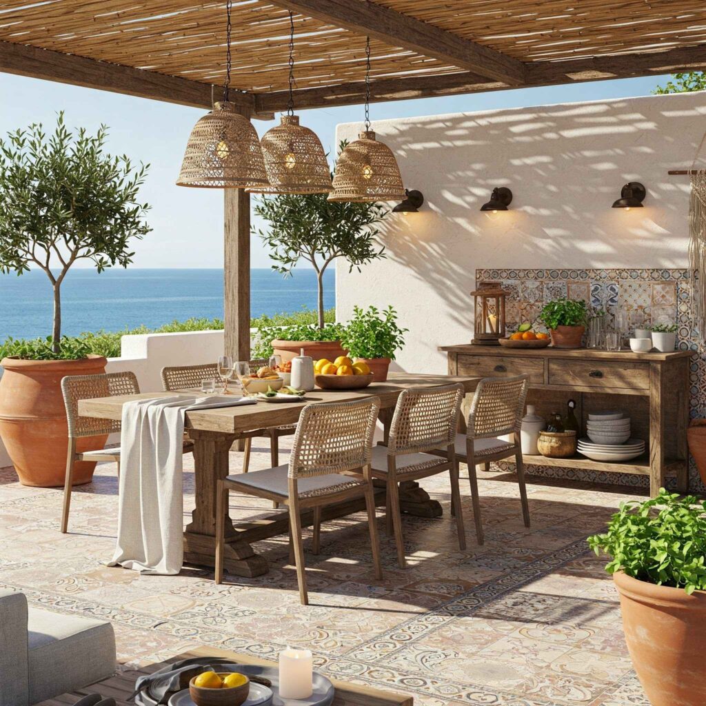 Mediterranean Seaside Dining Patio Mediterranean Seaside Dining Patio