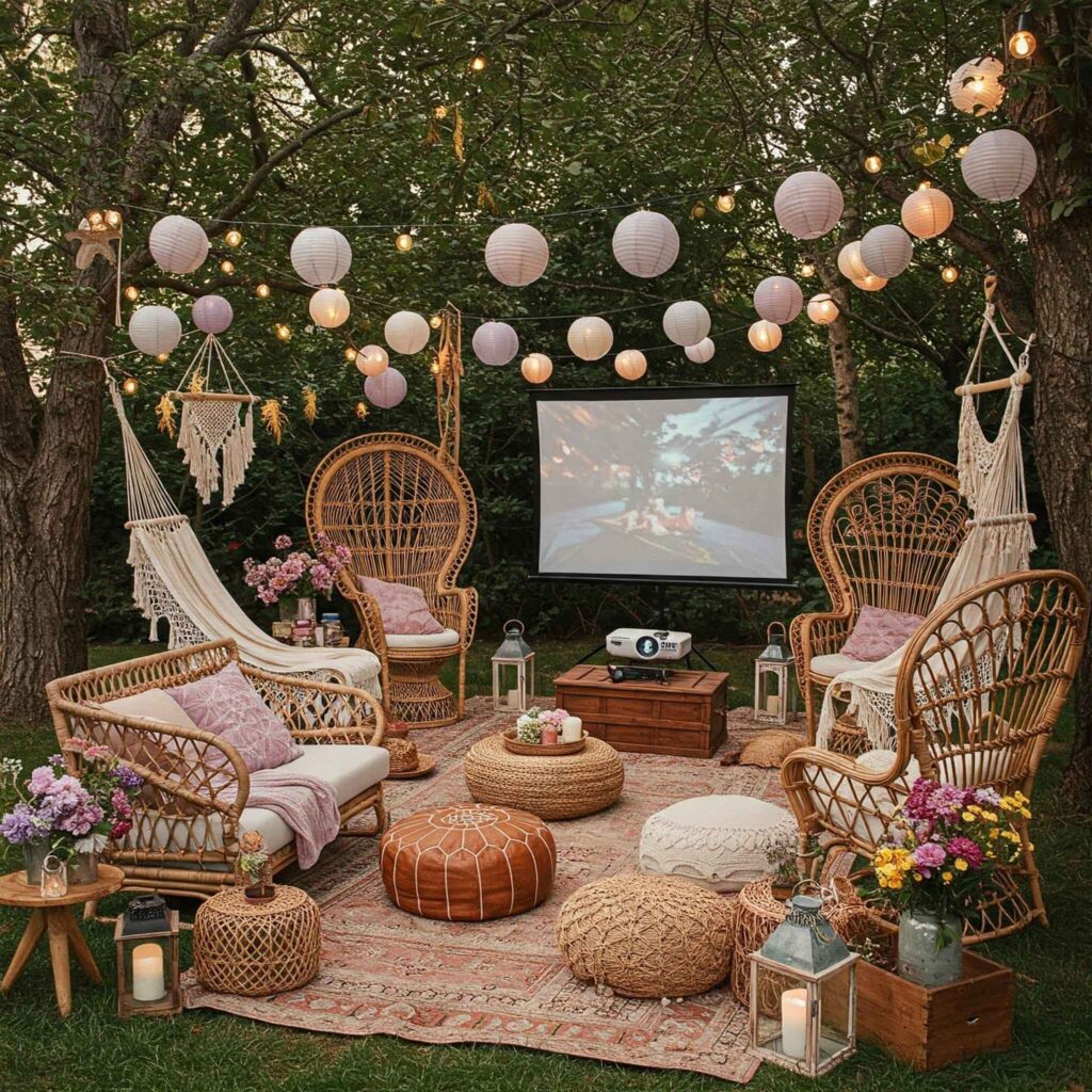 Boho Backyard Movie Patio Boho Backyard Movie Patio