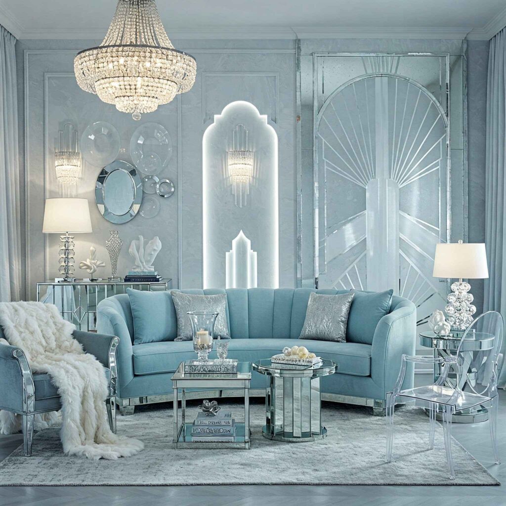 Icy Blue Art Deco Glam Room Icy Blue Art Deco Glam Room
