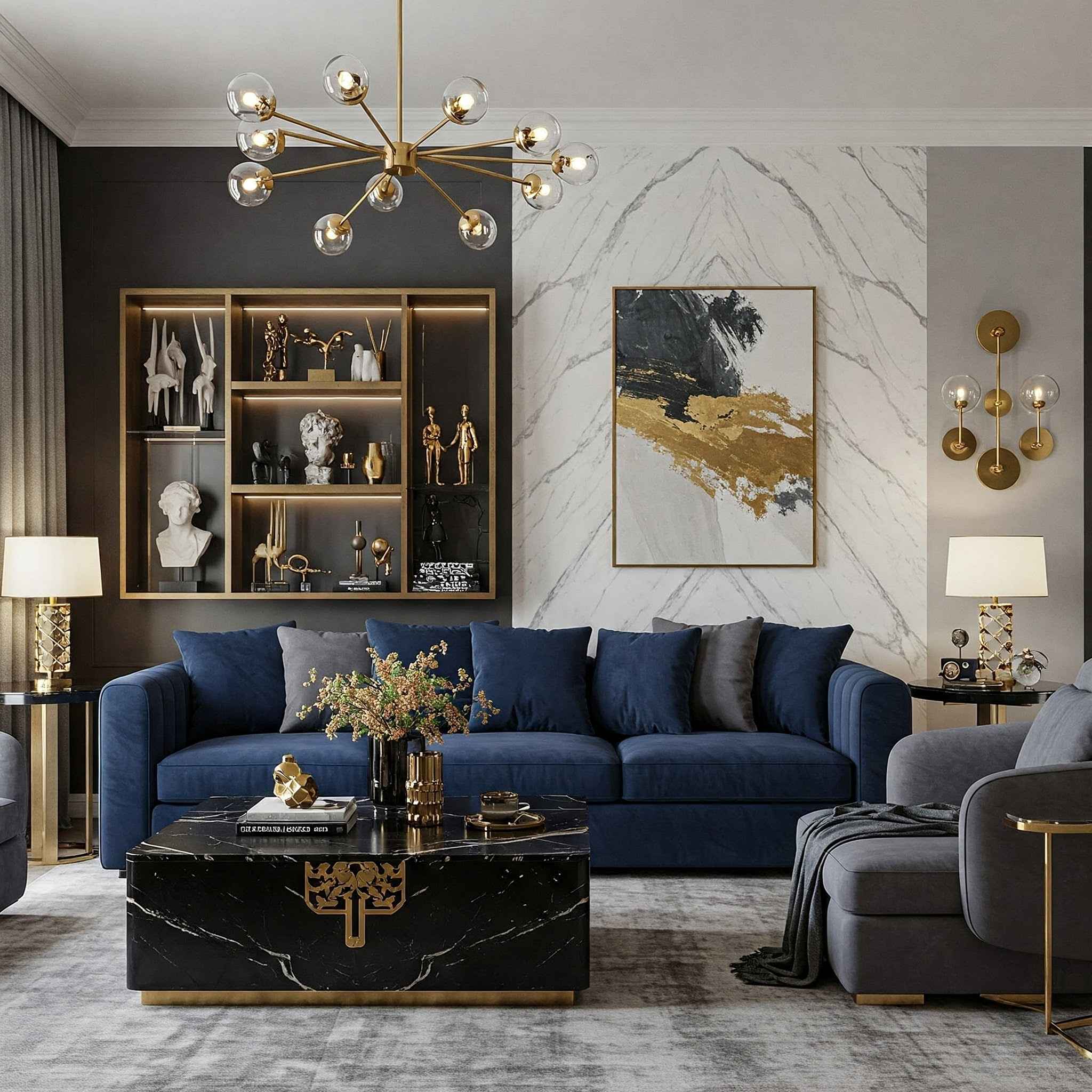 Midnight Marble Elegance Room Midnight Marble Elegance Room