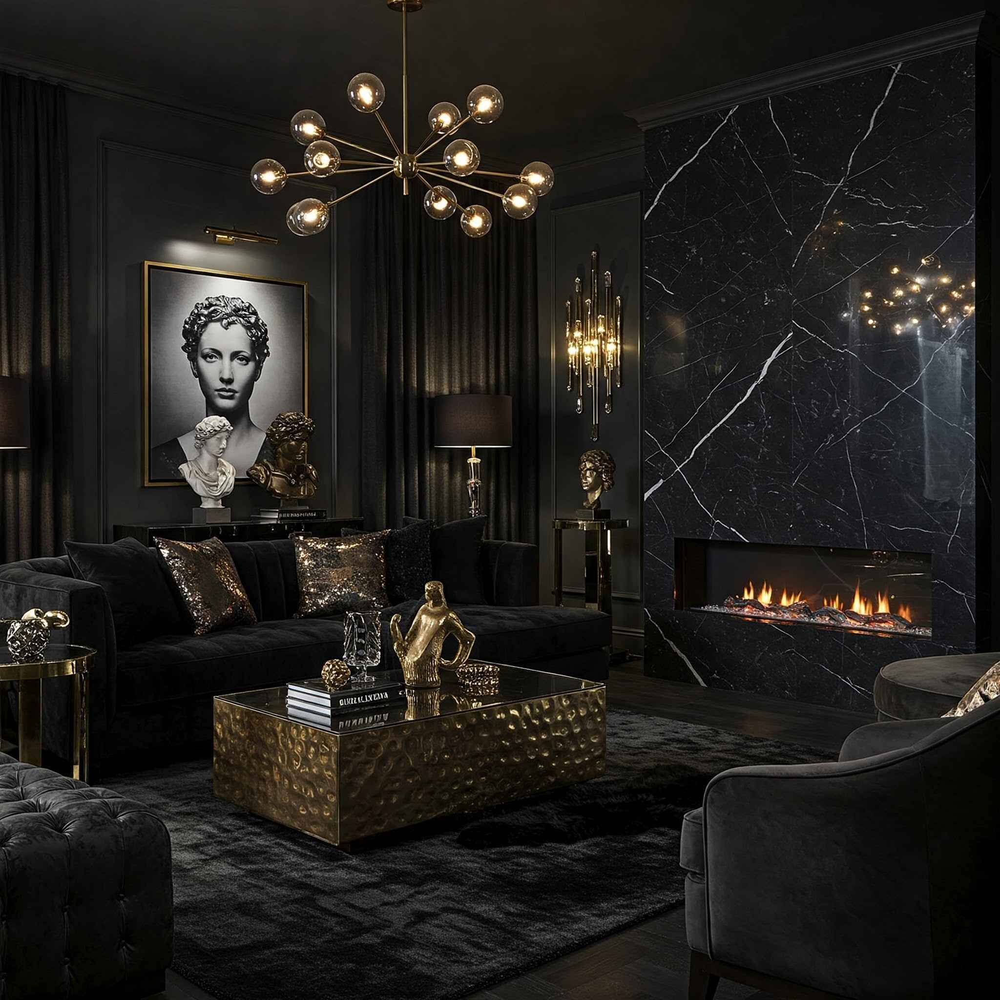 Noir Luxe Living Room Noir Luxe Living Room
