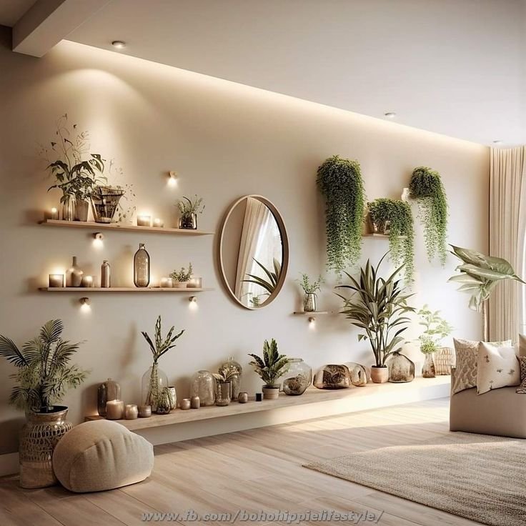 Earthy Display Floating Shelves