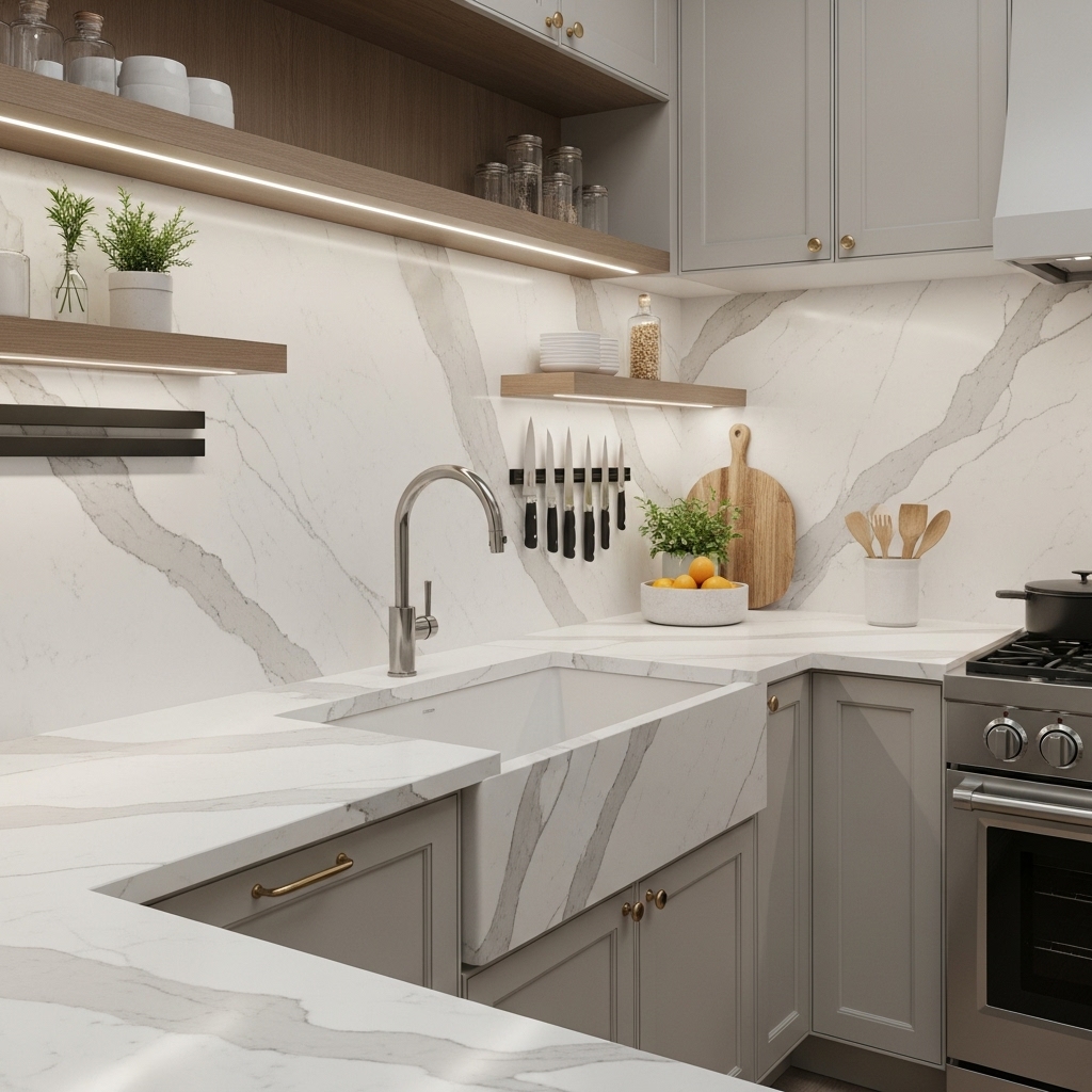 Waterfall Marble Wrap Kitchen Waterfall Marble Wrap Kitchen