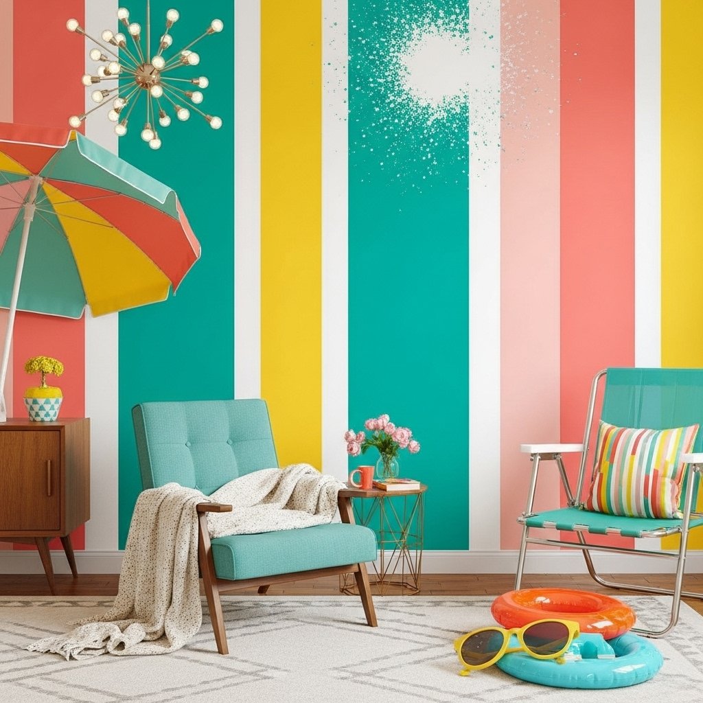 Bold Vertical Stripe Feature Wall