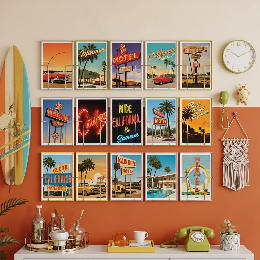 Retro Road Trip: California Dreamin’ Wall Grid
