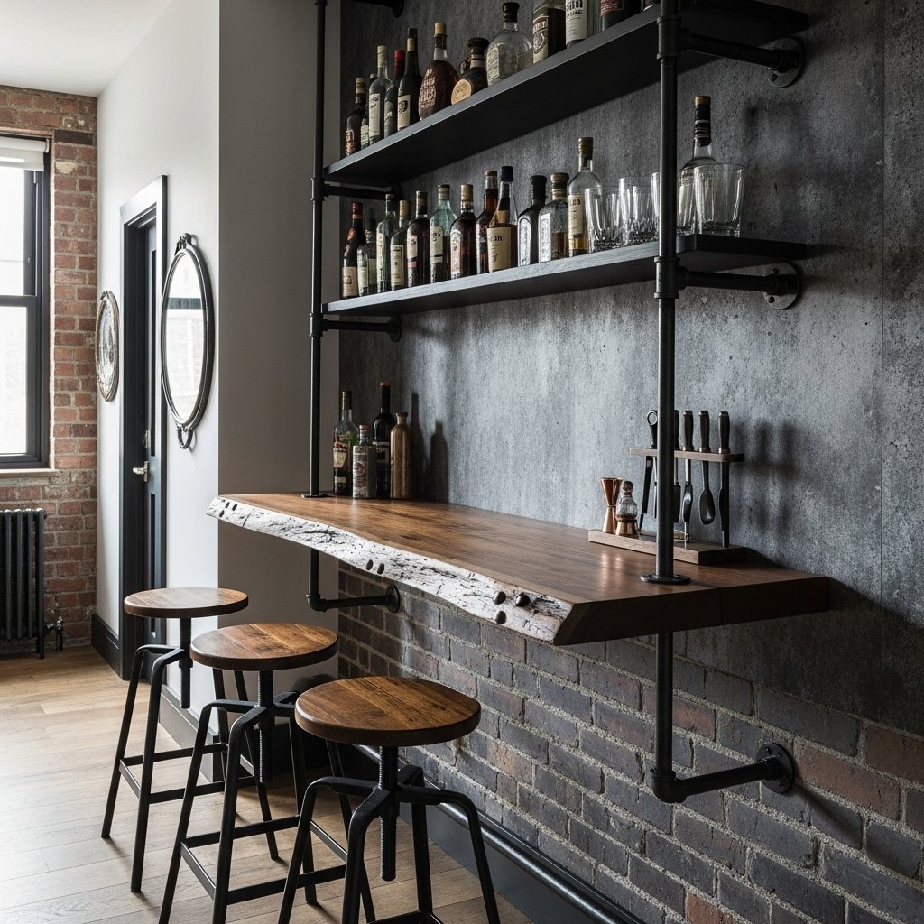 The Industrial Live-Edge Wall Bar