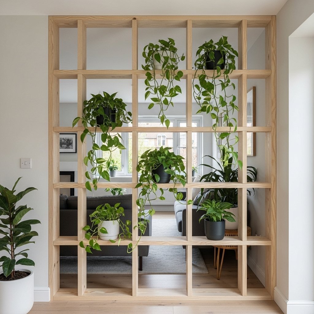 Airy Slat Wood Room Divider