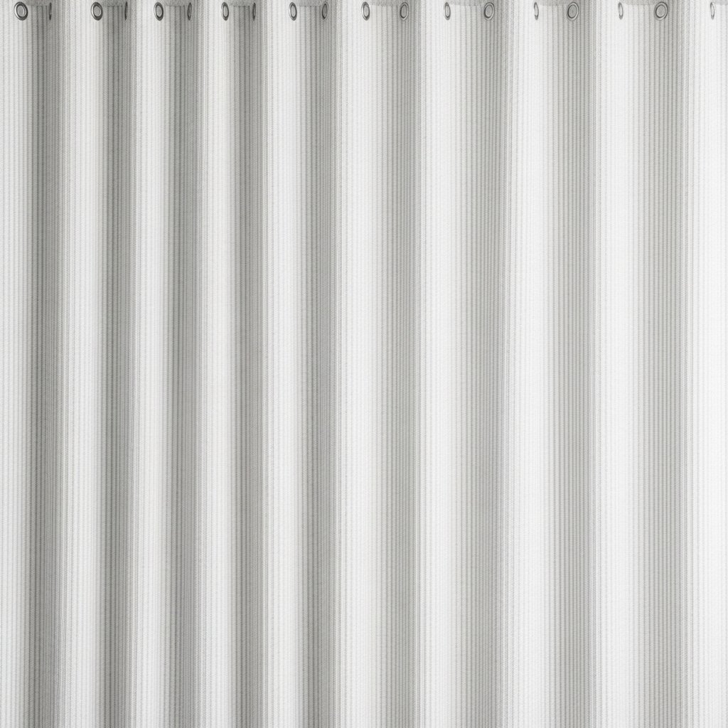 White Textured Weave Shower Curtain