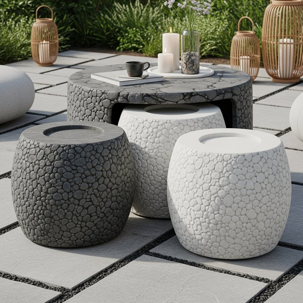 PebbleStone Nesting Lounge Table Set