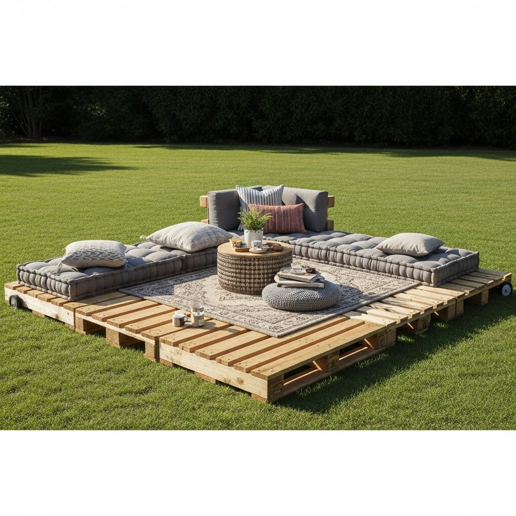 Spacious Pallet Seating Deck
