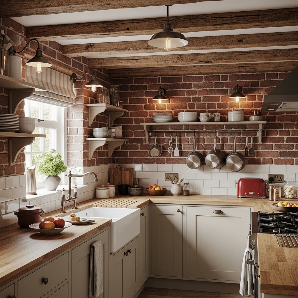 Exposed Brick Cottage Kitchen Exposed Brick Cottage Kitchen