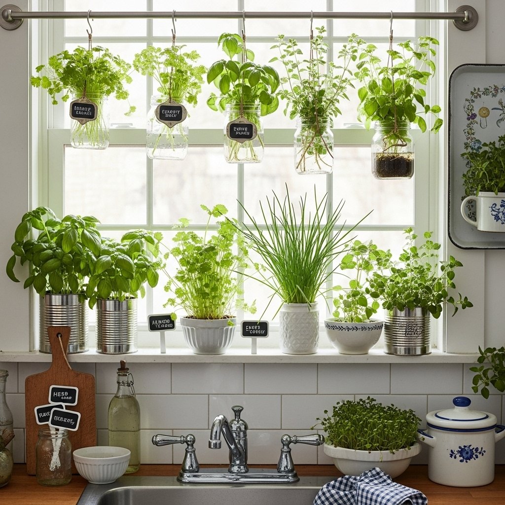 Fresh Herb Kitchen Window