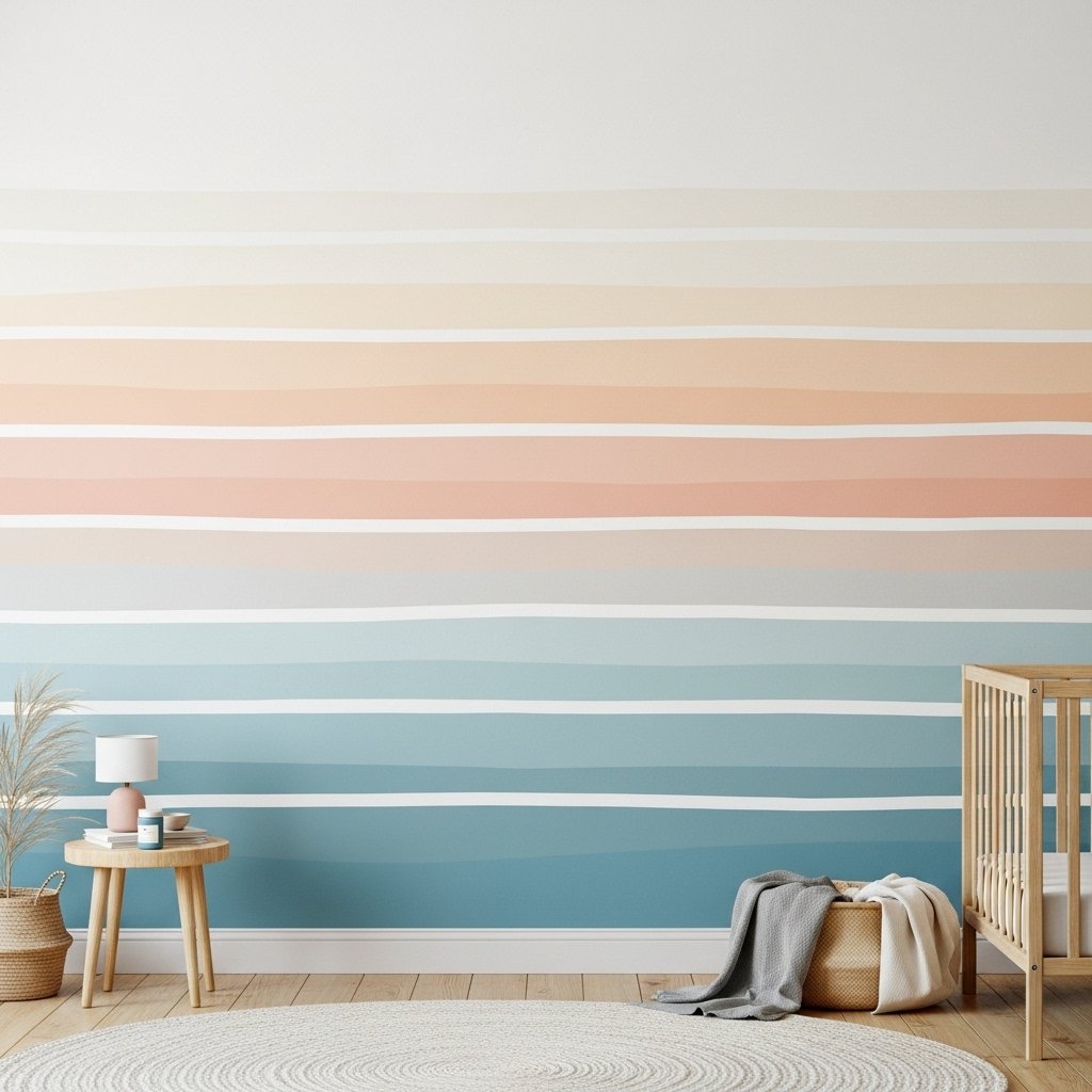 Pastel Striped Gradient Wall