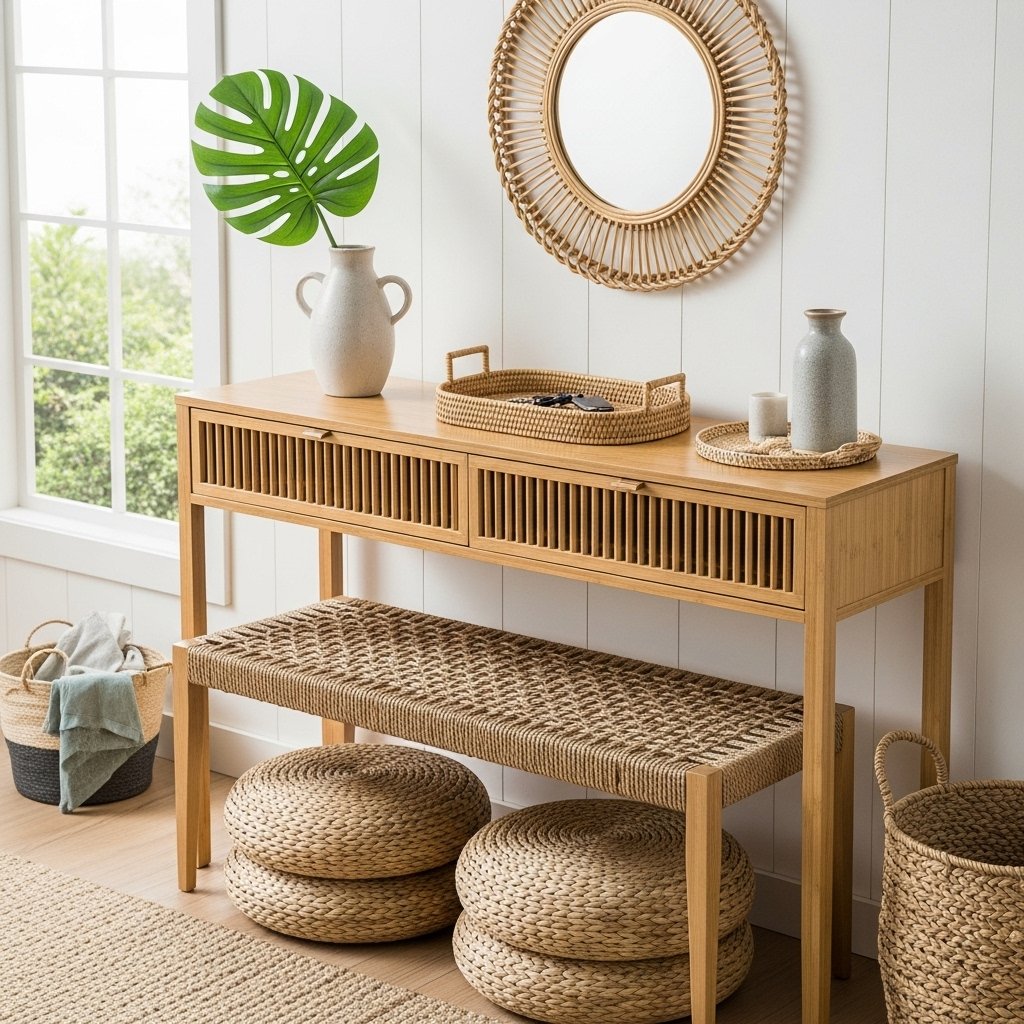 The Crossroads Woven Rope Bench