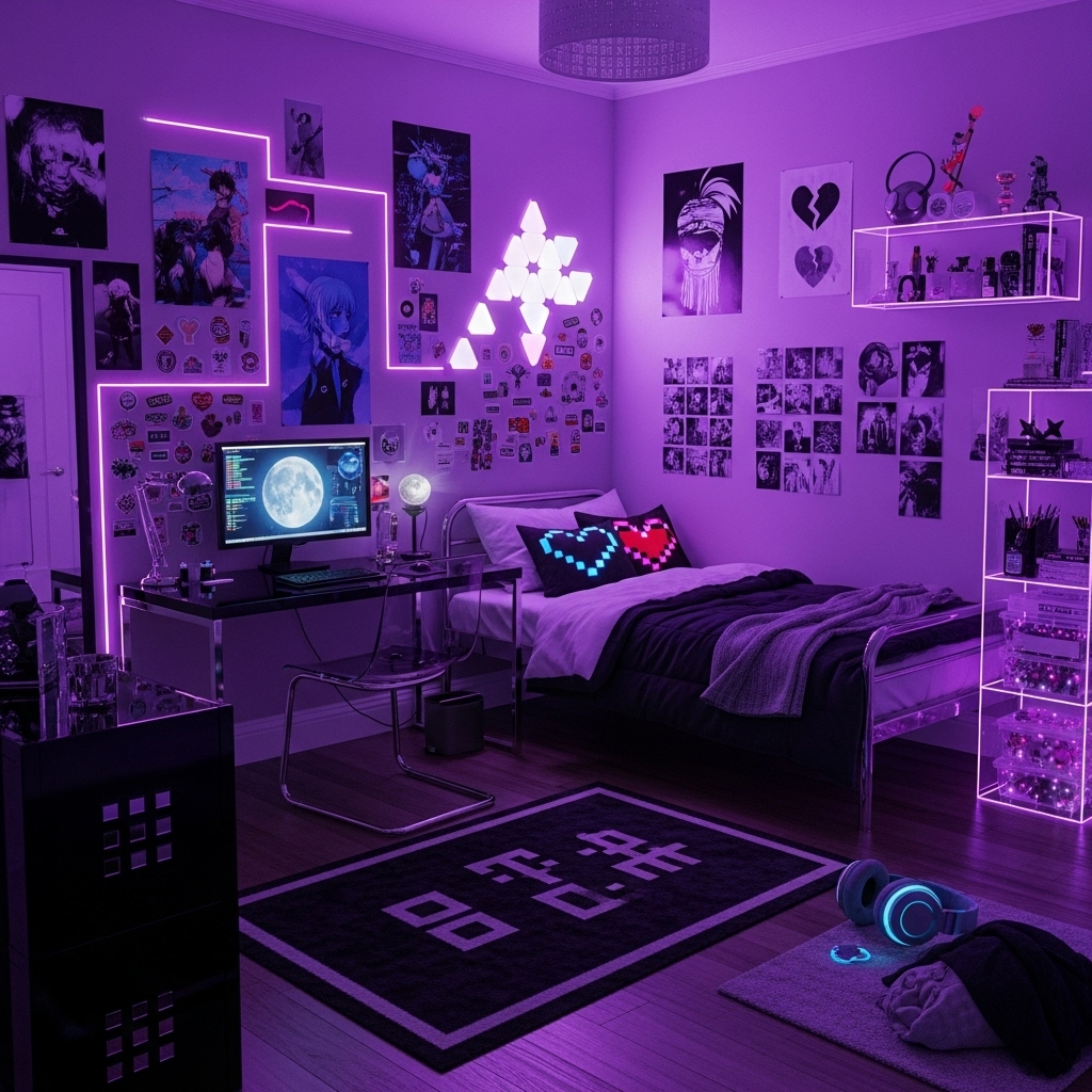Neon Cyber Grunge Bedroom Neon Cyber Grunge Bedroom