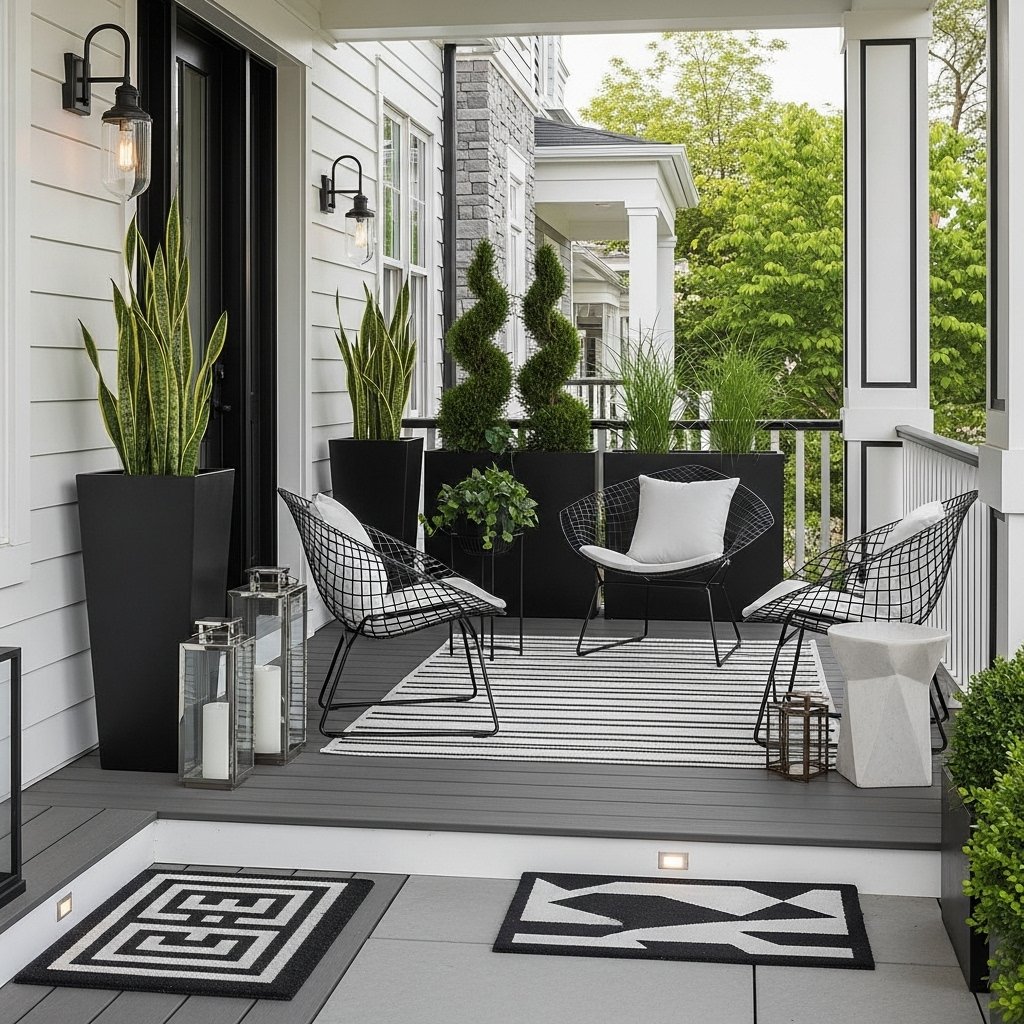 Monochrome Modern Porch Lounge