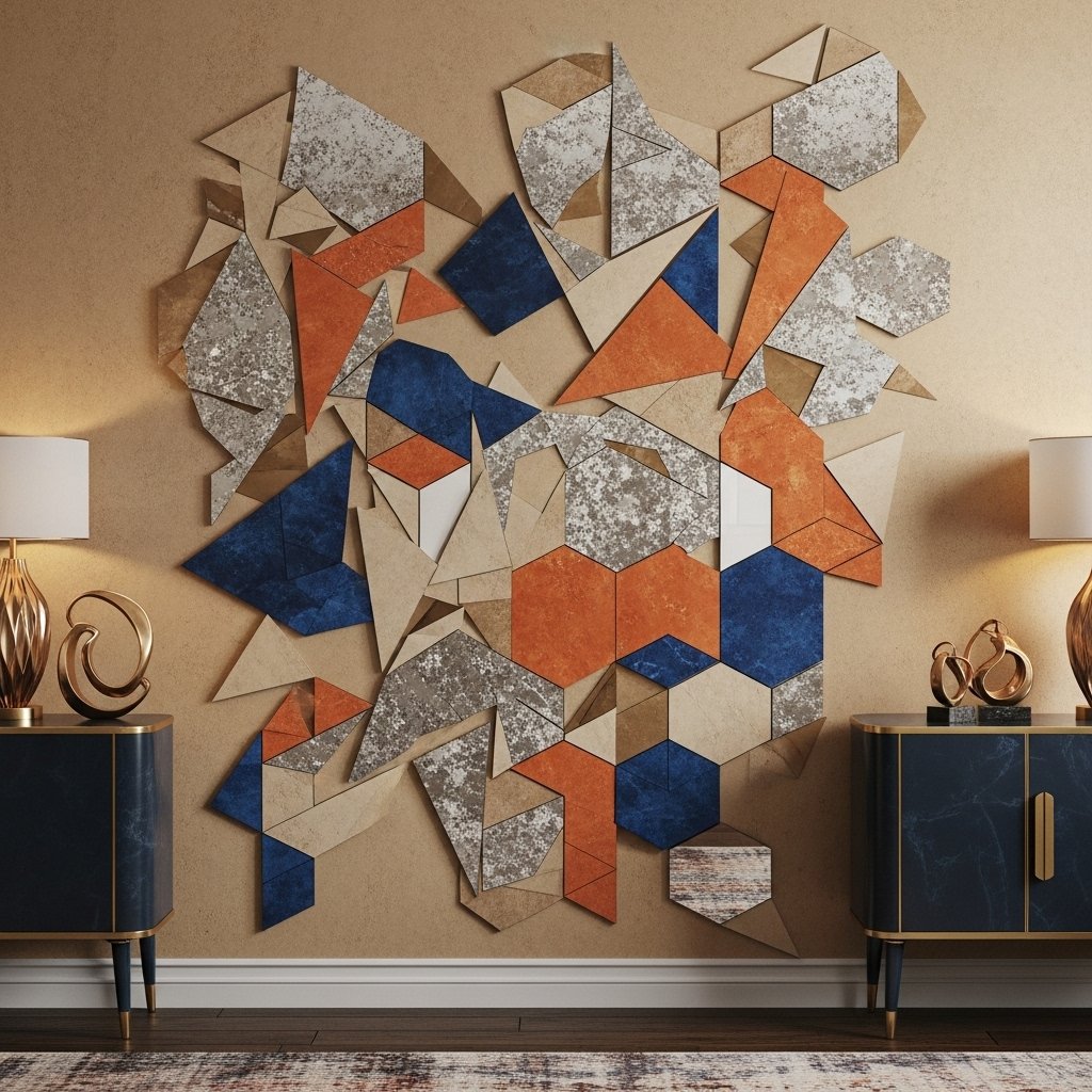 Mixed-Material Geometric Wall Art