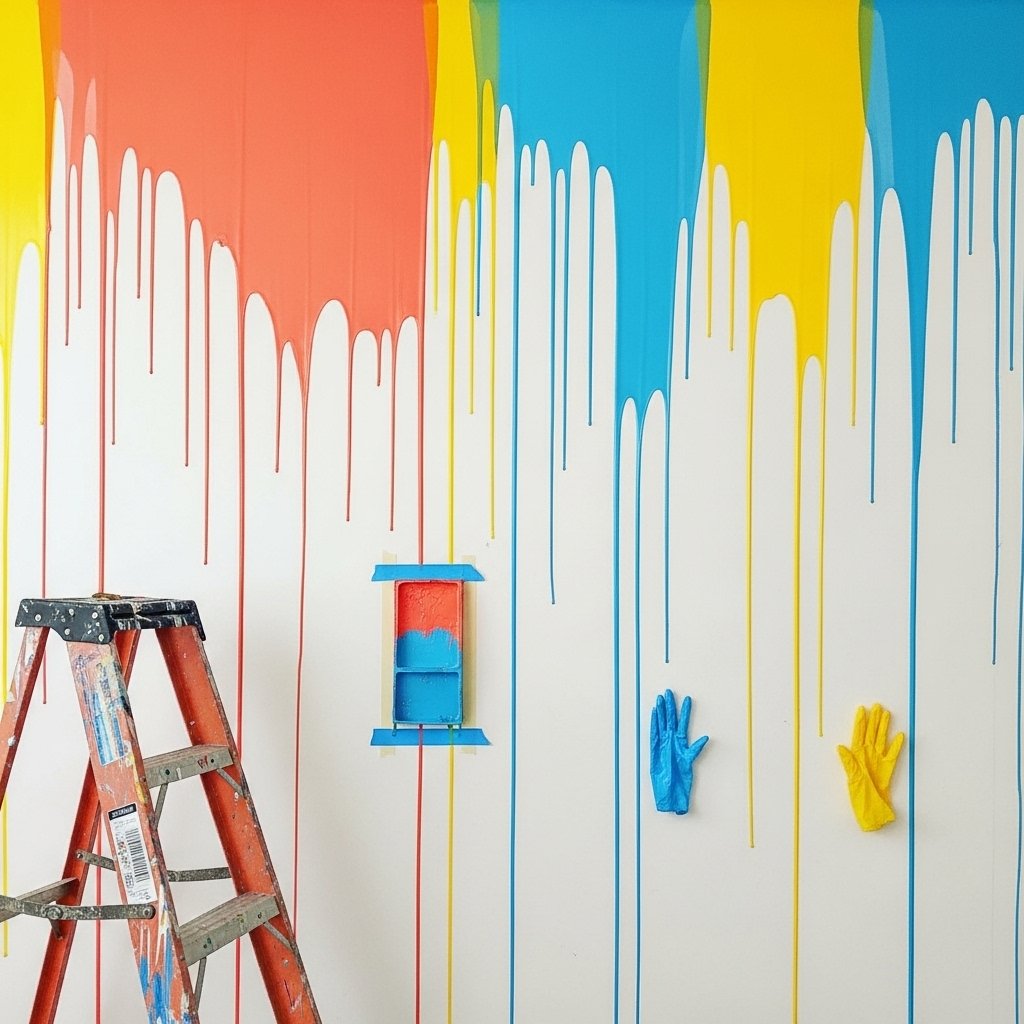 The Expressive Paint Drip Wall
