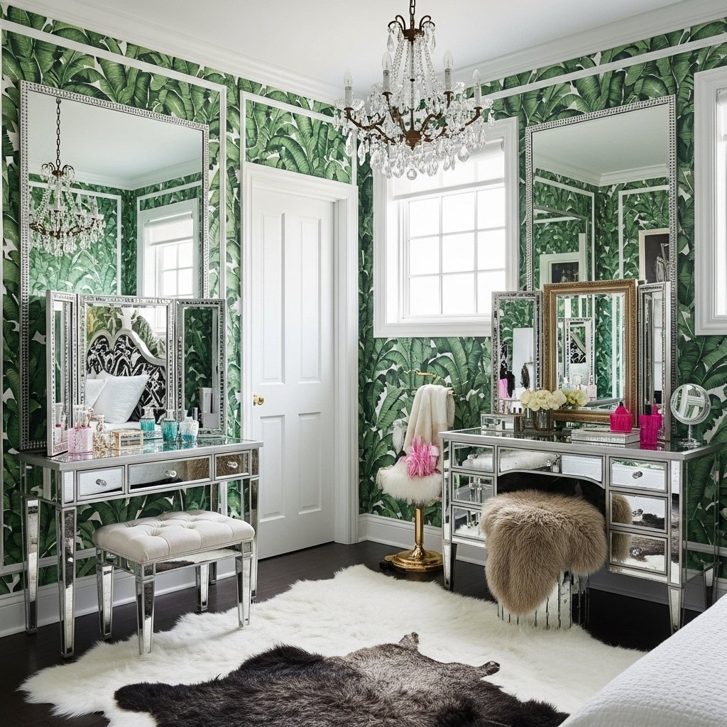 Glamorous Green Palm Leaf Wallpaper