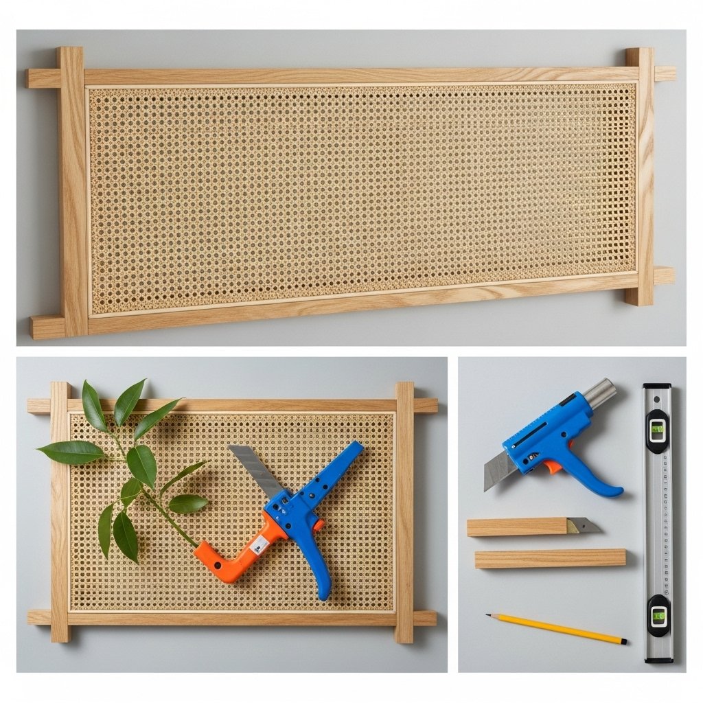 Framed Cane Webbing Art