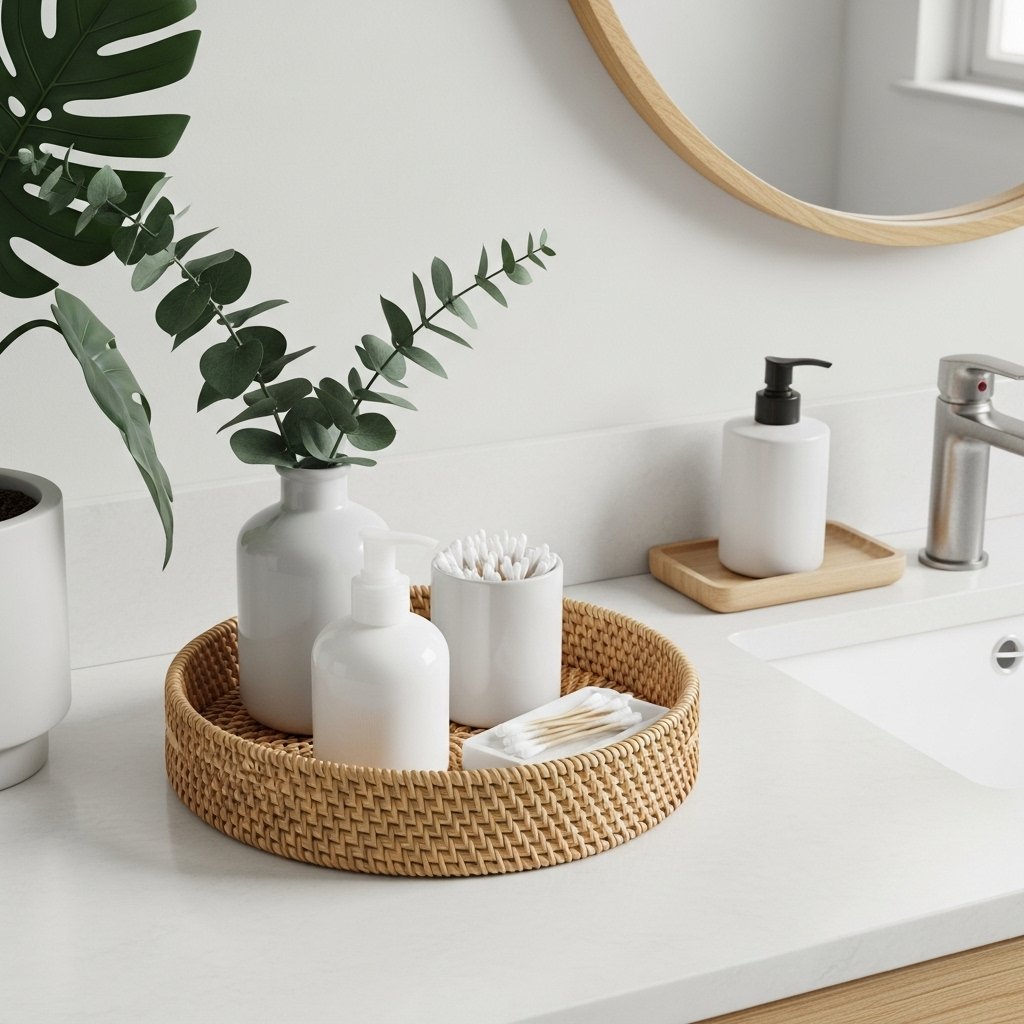 The Countertop Catch-all Rattan Tray