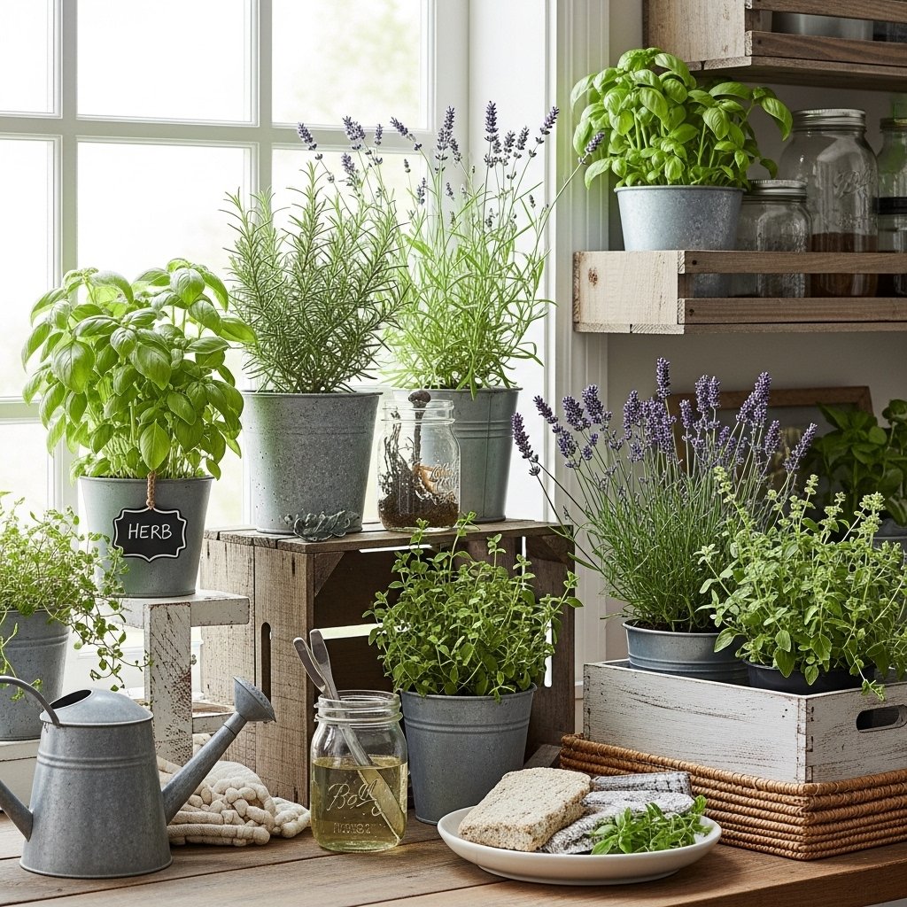 Rustic Herb Pantry Window