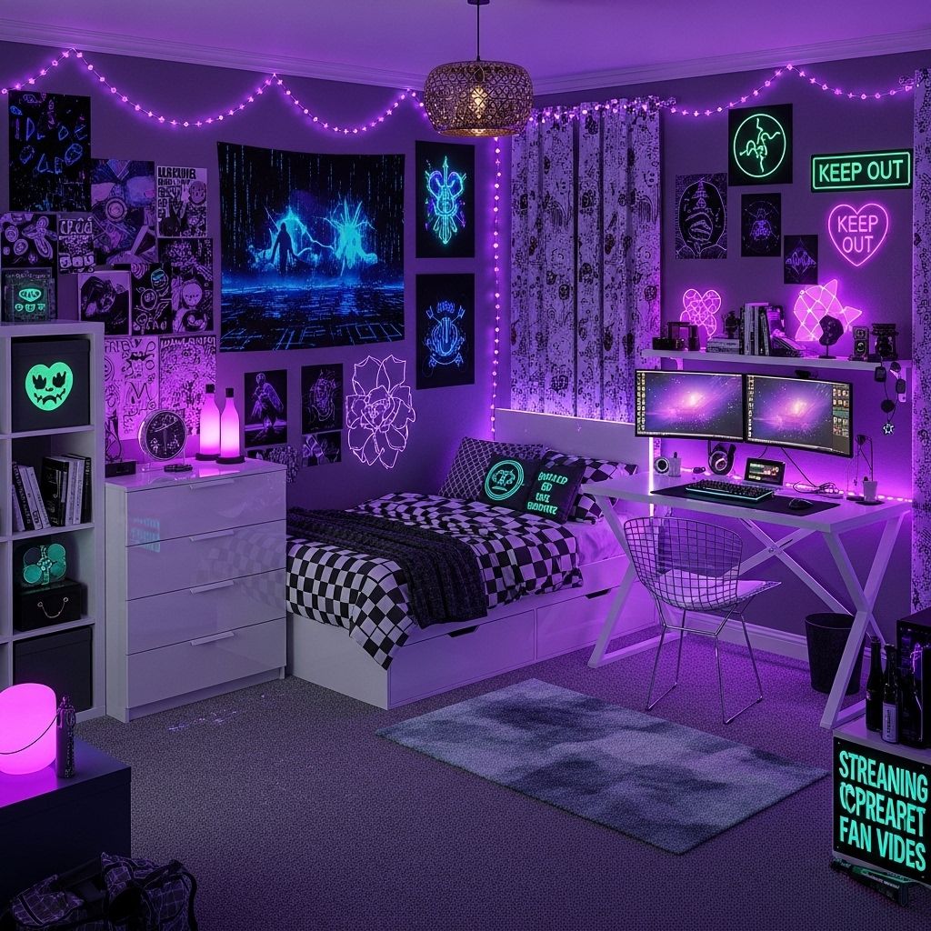 Neon Gamer Grunge Bedroom Neon Gamer Grunge Bedroom