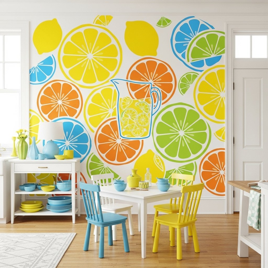 Graphic Citrus Slice Mural