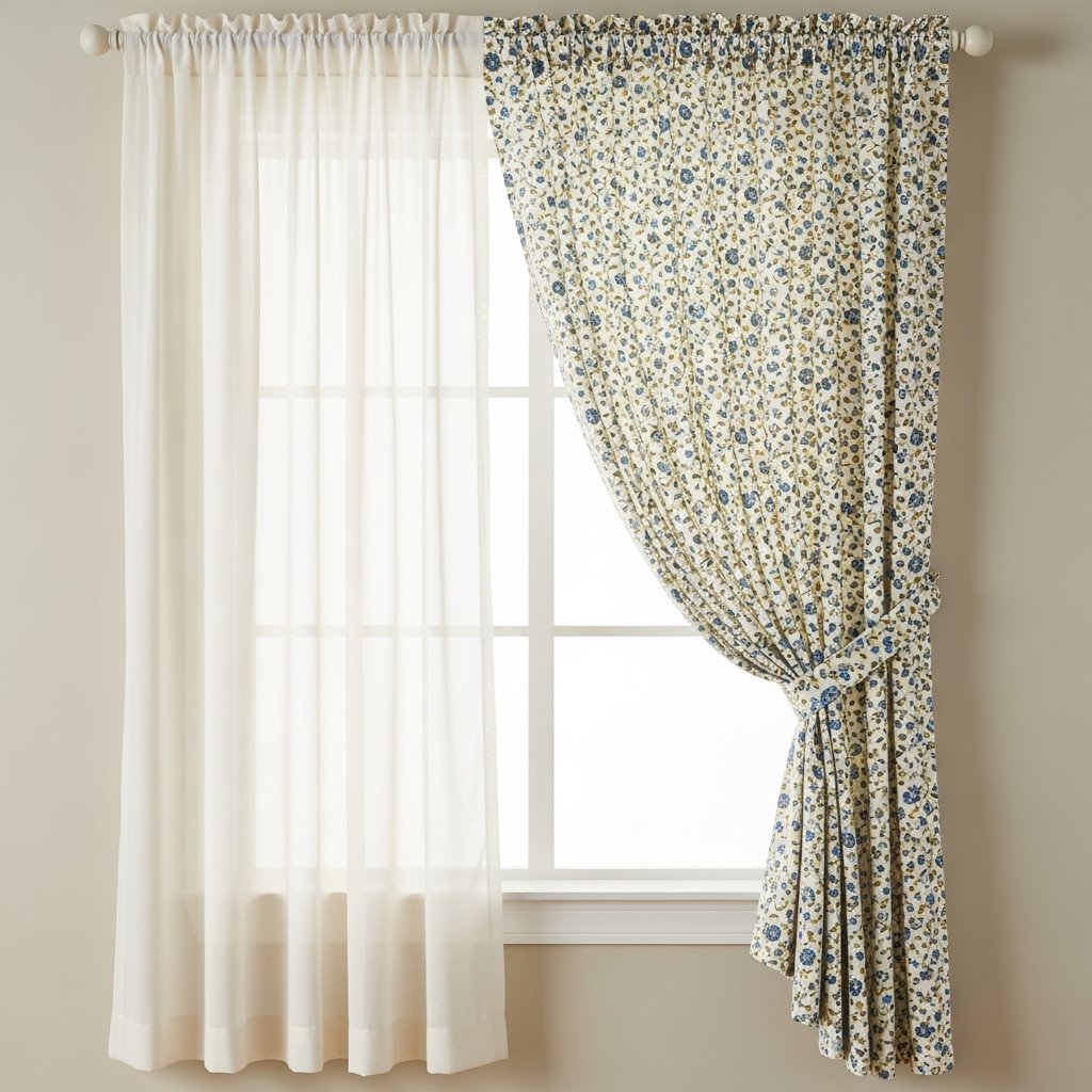 Asymmetrical Floral and Sheer Pairing