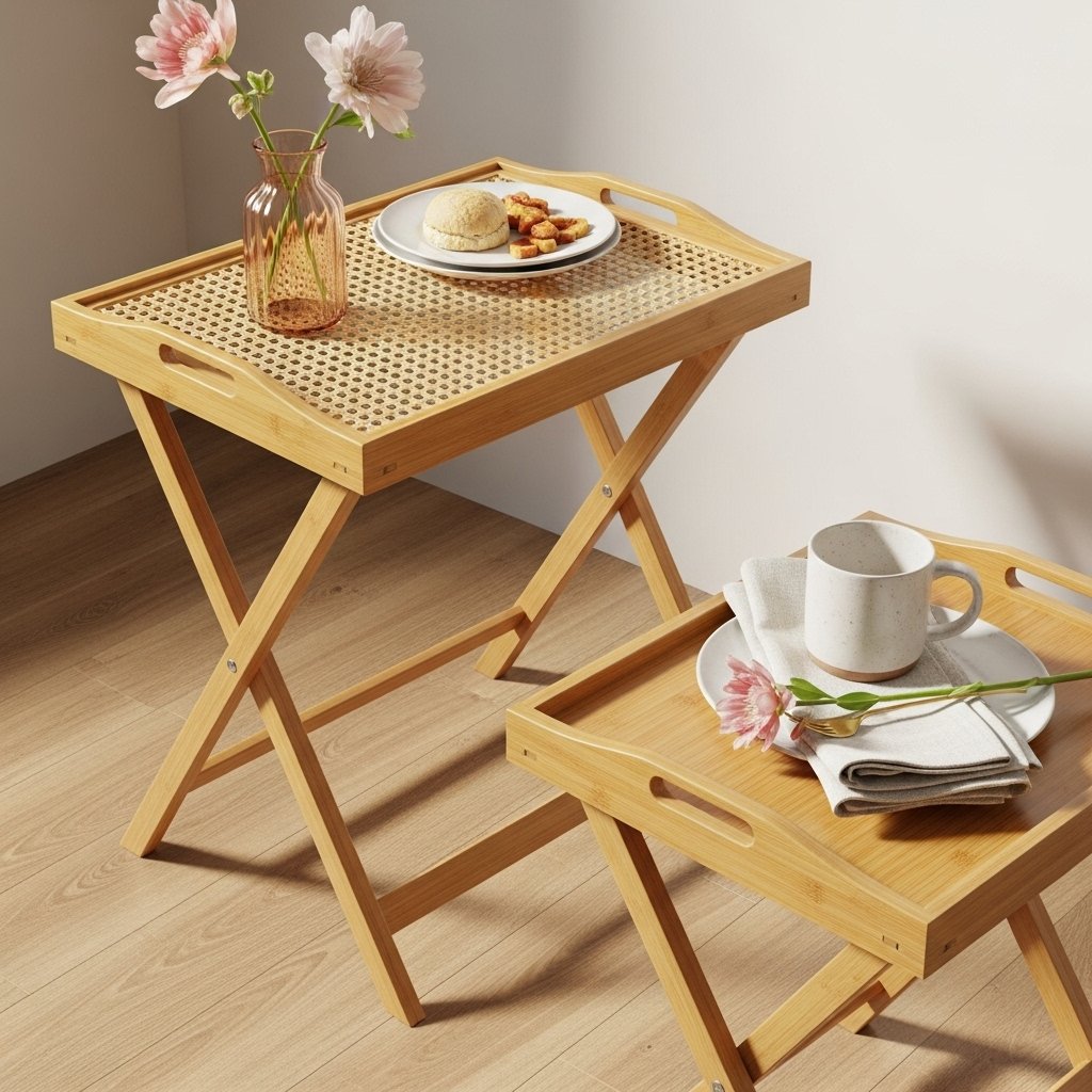 Bamboo Folding Tray Tables