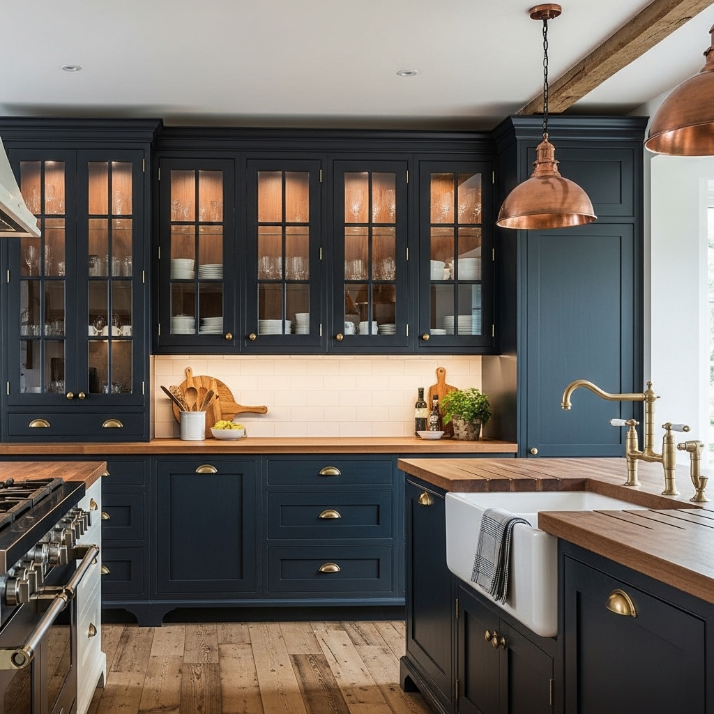 Vintage Navy Farmhouse Kitchen Vintage Navy Farmhouse Kitchen