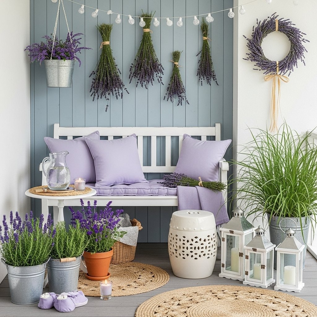 Lavender-Inspired Relaxation Porch