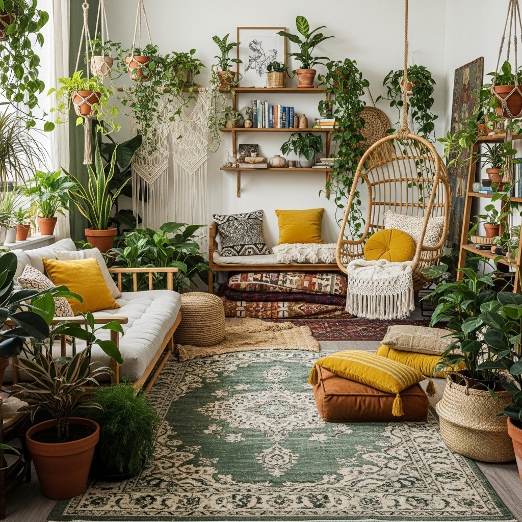 Lush Green Rug in a Plant Sanctuary