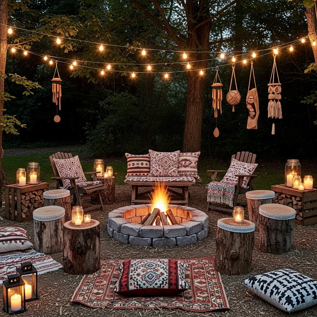 Rustic Campfire Circle