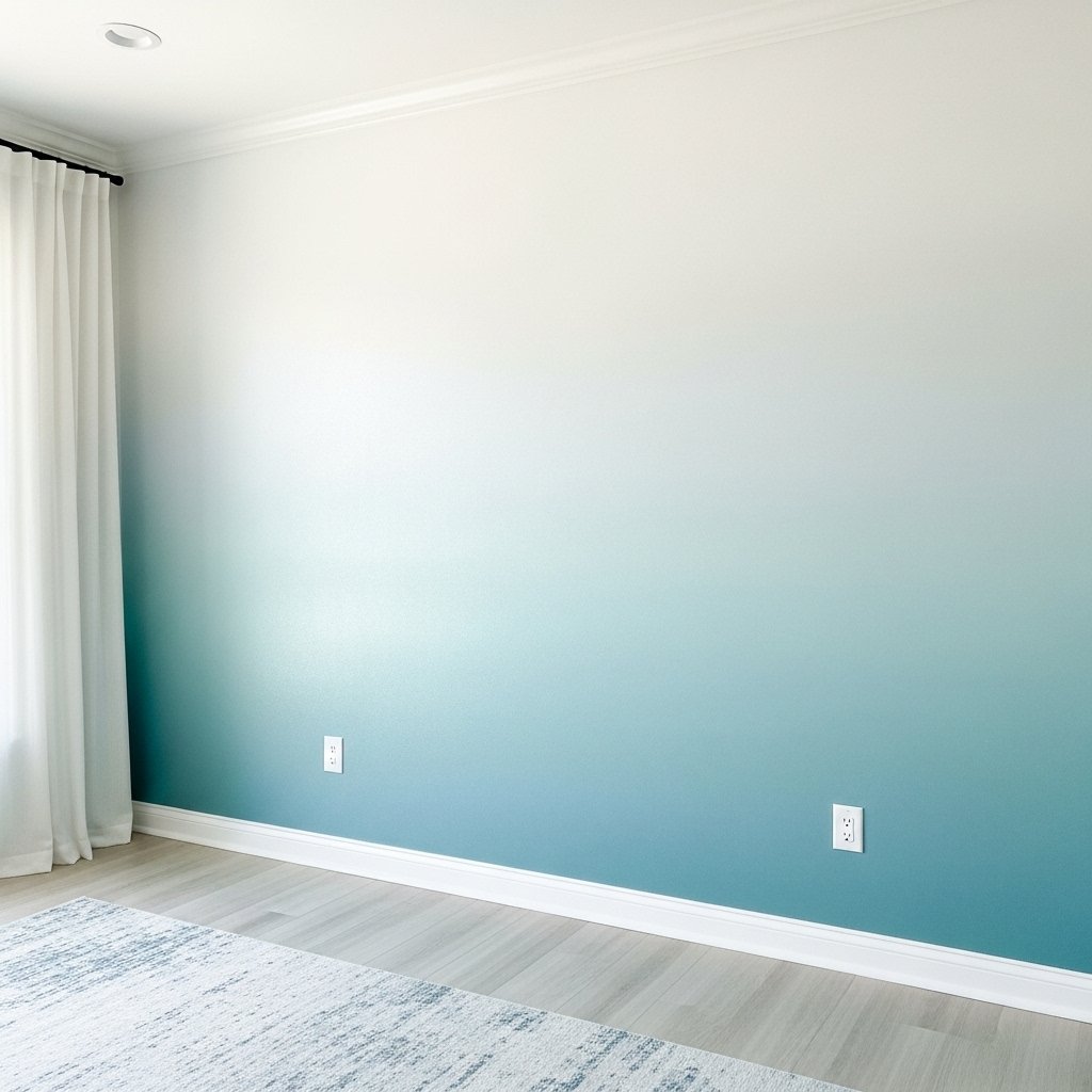 Ombré Blue to White Wall Paint