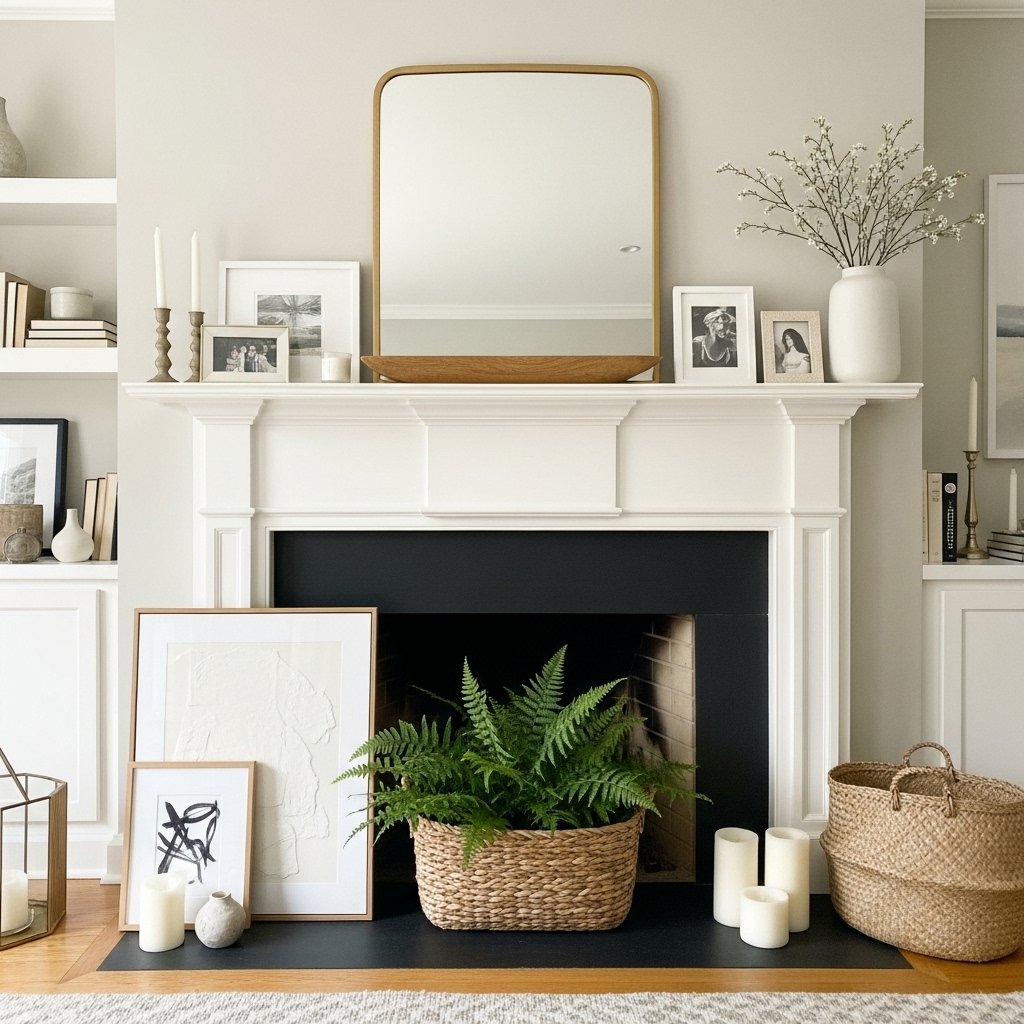 Verdant Fern Fireplace Accent