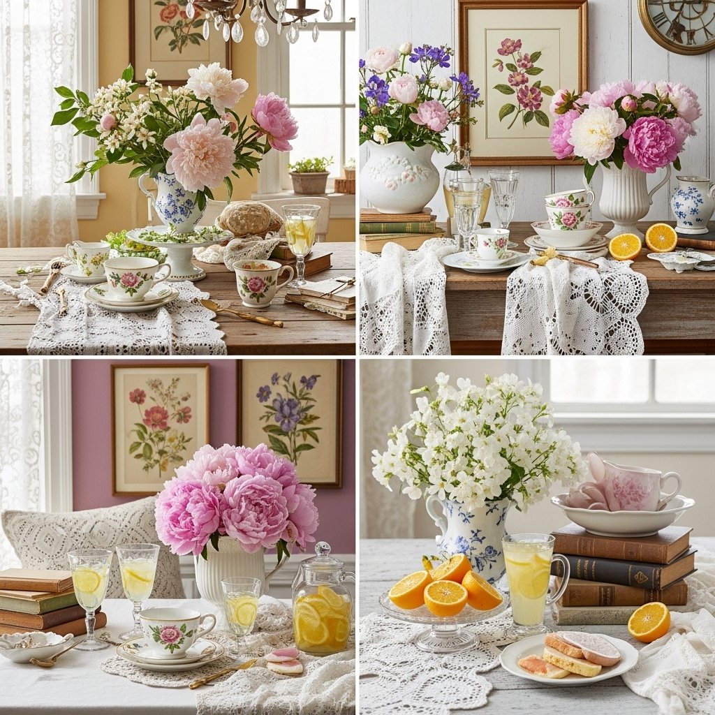 Floral Citrus Tea Table