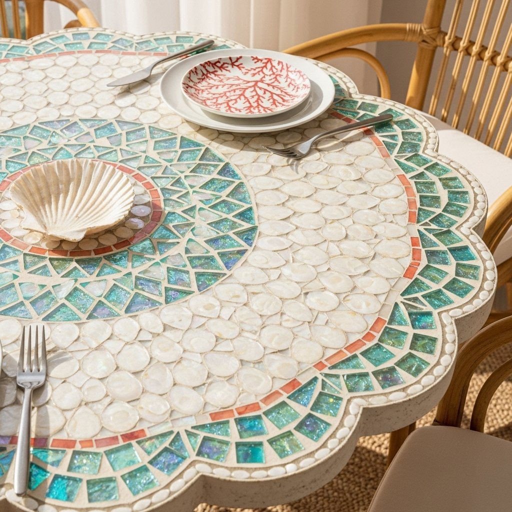 Seaside Mosaic Shell Table
