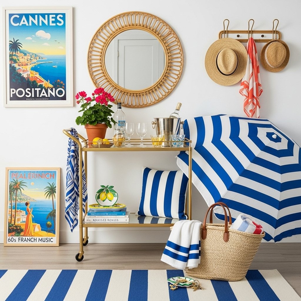 Gold Rolling Bar Cart