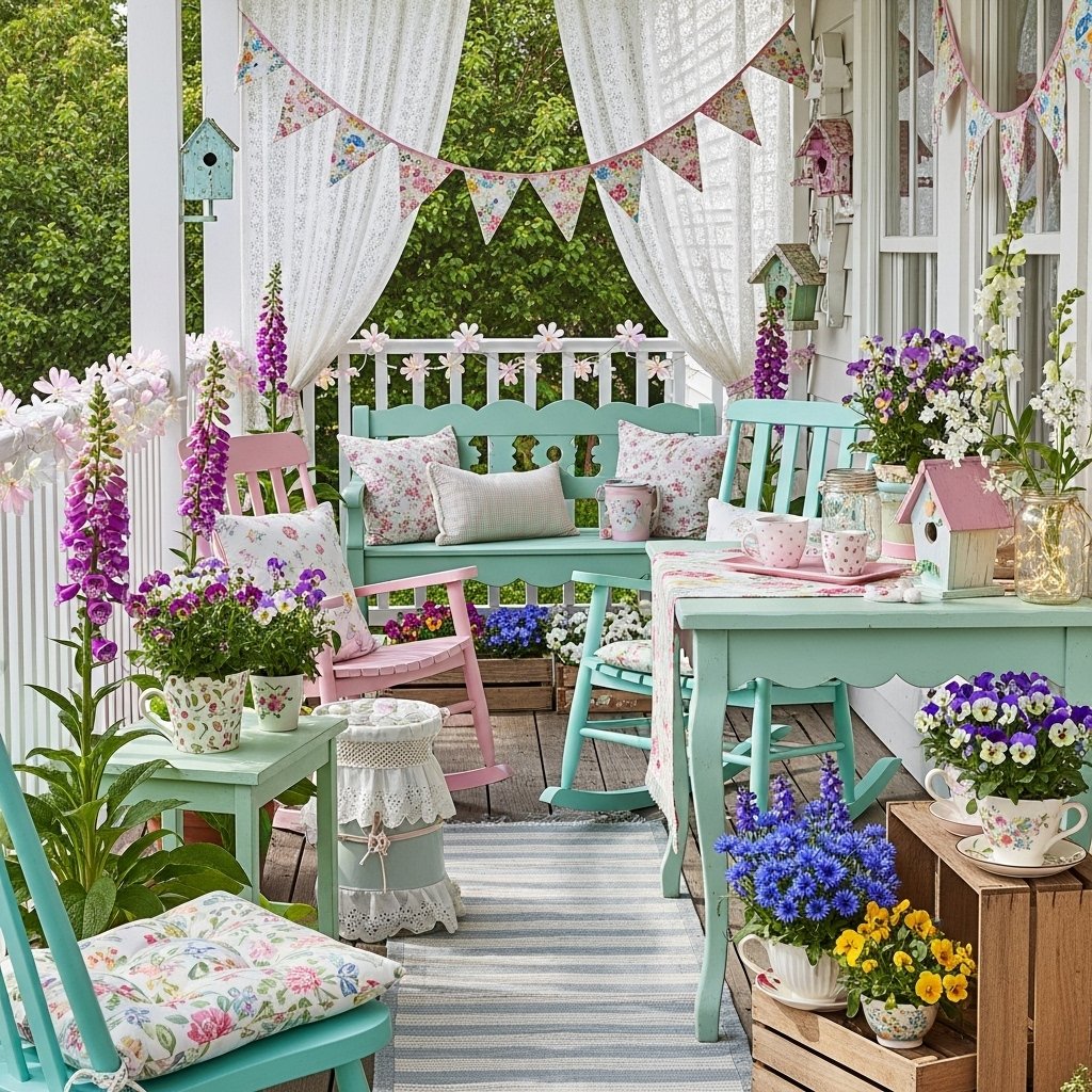 Vintage Floral Garden Porch