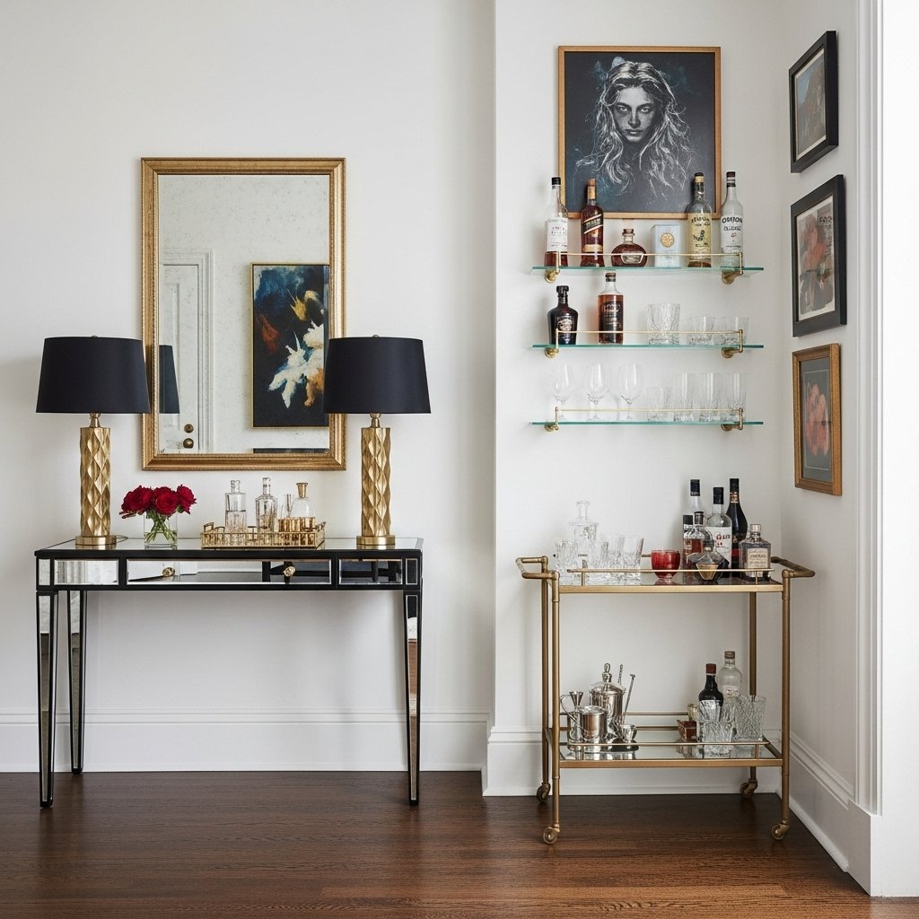 The Glamorous Gold and Glass Bar