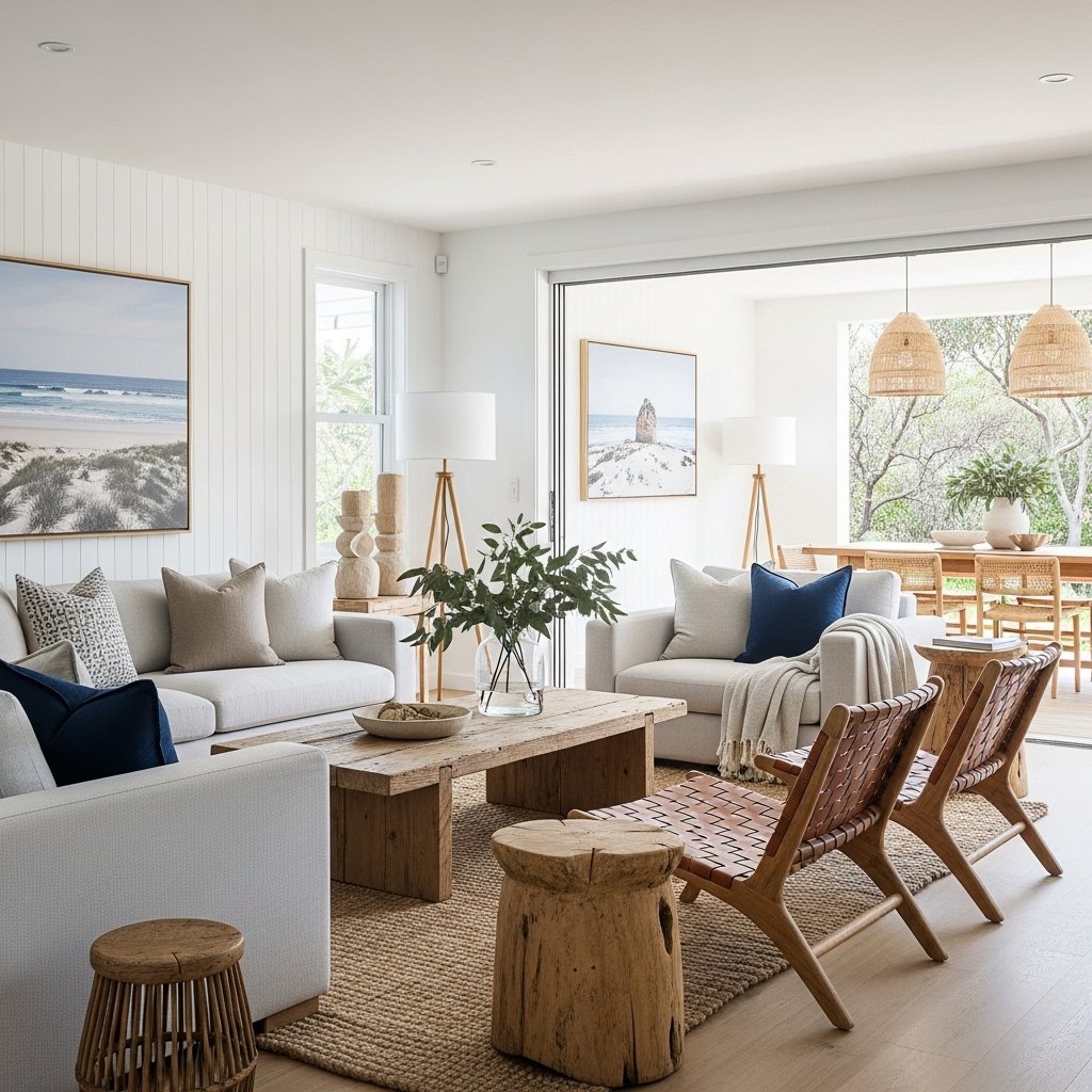 Woven Leather and Wood Accent Chair