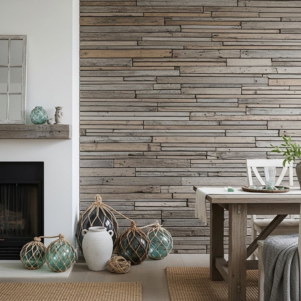 Reclaimed Wood Plank Accent Wall