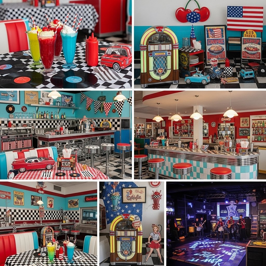 Retro Diner Rock 'n' Roll Party