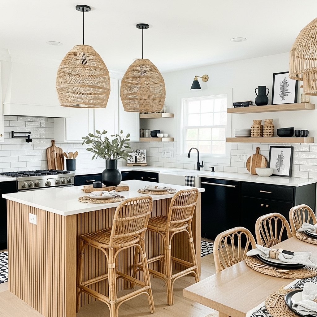 The Natural Rattan & Black Kitchen