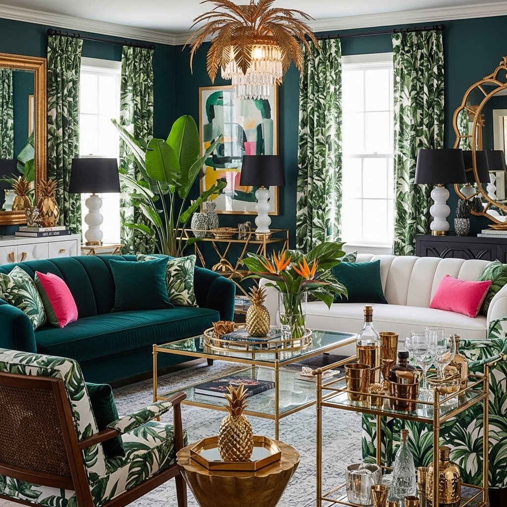 Golden Palm Tree Chandelier