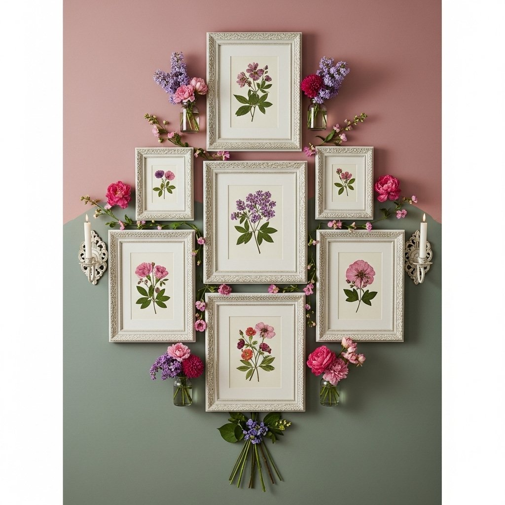 Romantic Bloom: Floral Heart Gallery Wall